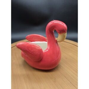 Cute Pink Flamingo Bird Succulent Planter Candy Trinket Bowl
